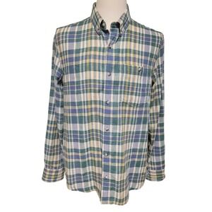 TOAD&CO Mens Plaid Flannel Shirt Size M Recycled Cotton Blend Cowboy Utility